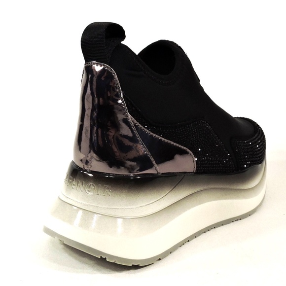 CAFENOIR 🇮🇹 WOMENS COMFORT BLACK STRETCH SNEAKERS - Picture 5 of 8